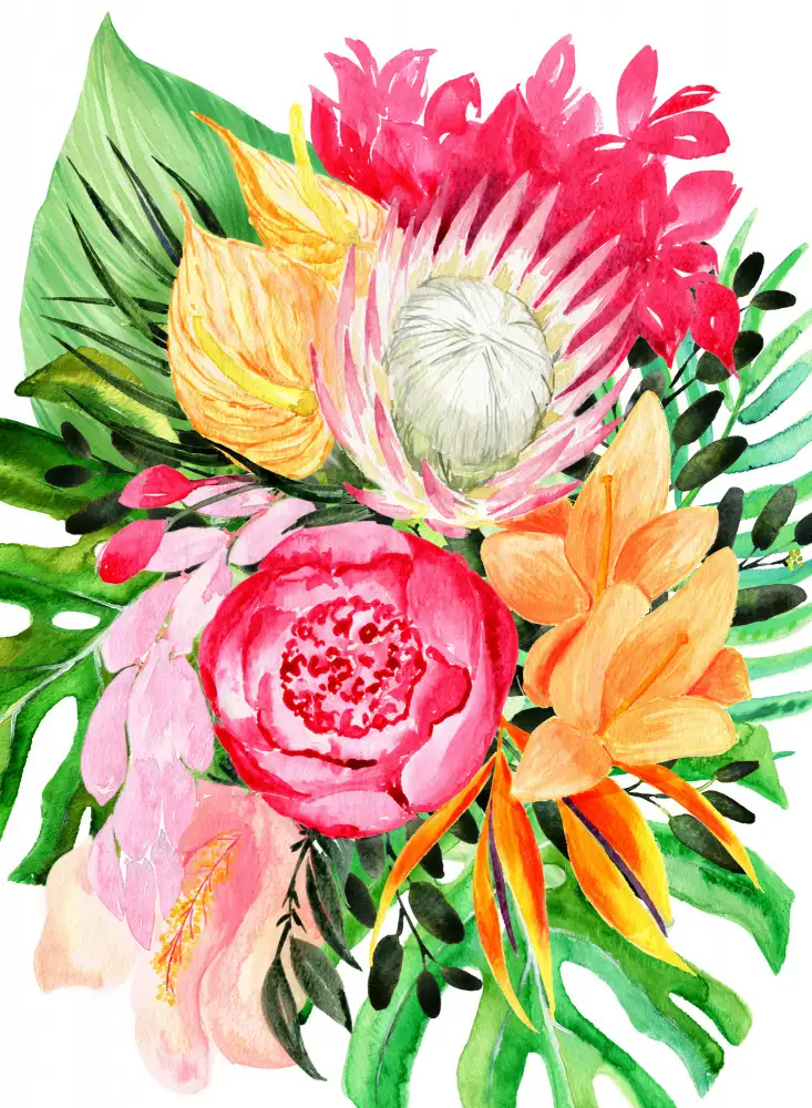 Blursbyai, Laiz Rosana: Tropischer Blumenstrauß von Celia