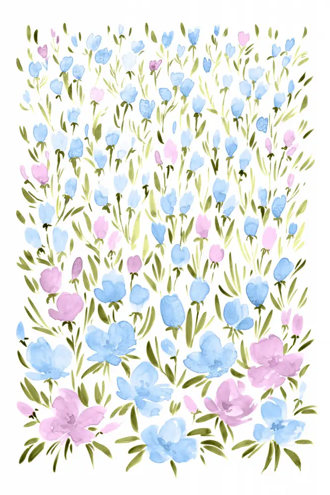 Blursbyai, Laiz Rosana: Feld mit violetten und blauen Blumen