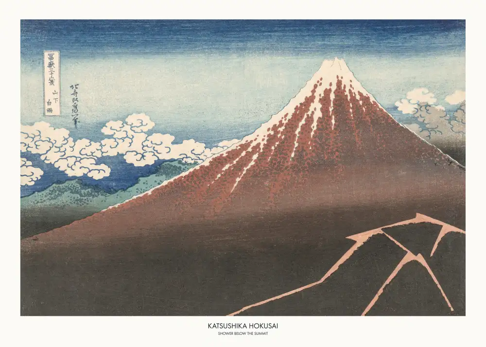 Hokusai, Katsushika: Shower Below Summit