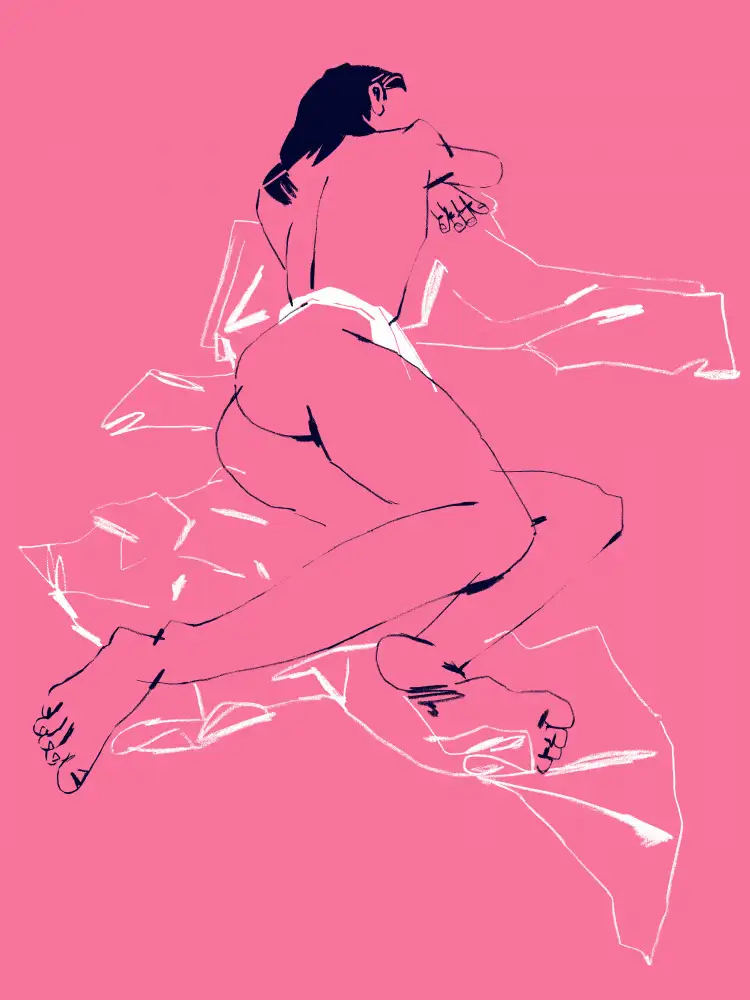 Gulina, Francesco: A Girl Sleeping Back View Pink