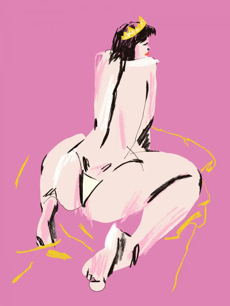 Gulina, Francesco: Female Nude Back View Pink