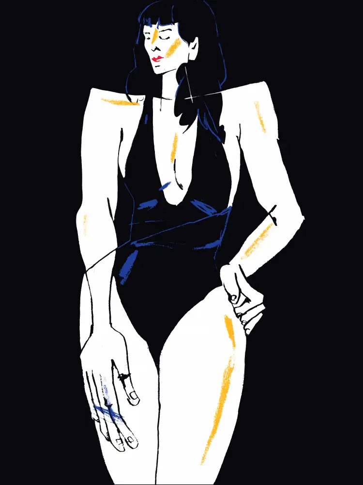 Gulina, Francesco: Girl in Bathing Suit Black