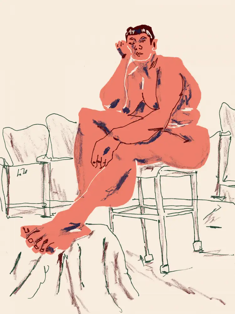 Gulina, Francesco: Nude Seated In A Chair