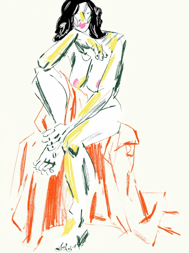 Gulina, Francesco: Woman Resting Her Chin On Her Hand