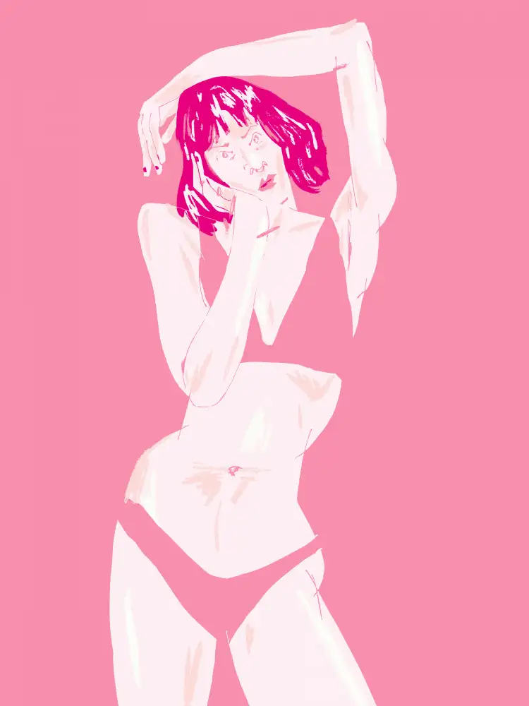 Gulina, Francesco: Young Girl In Underwear Pink