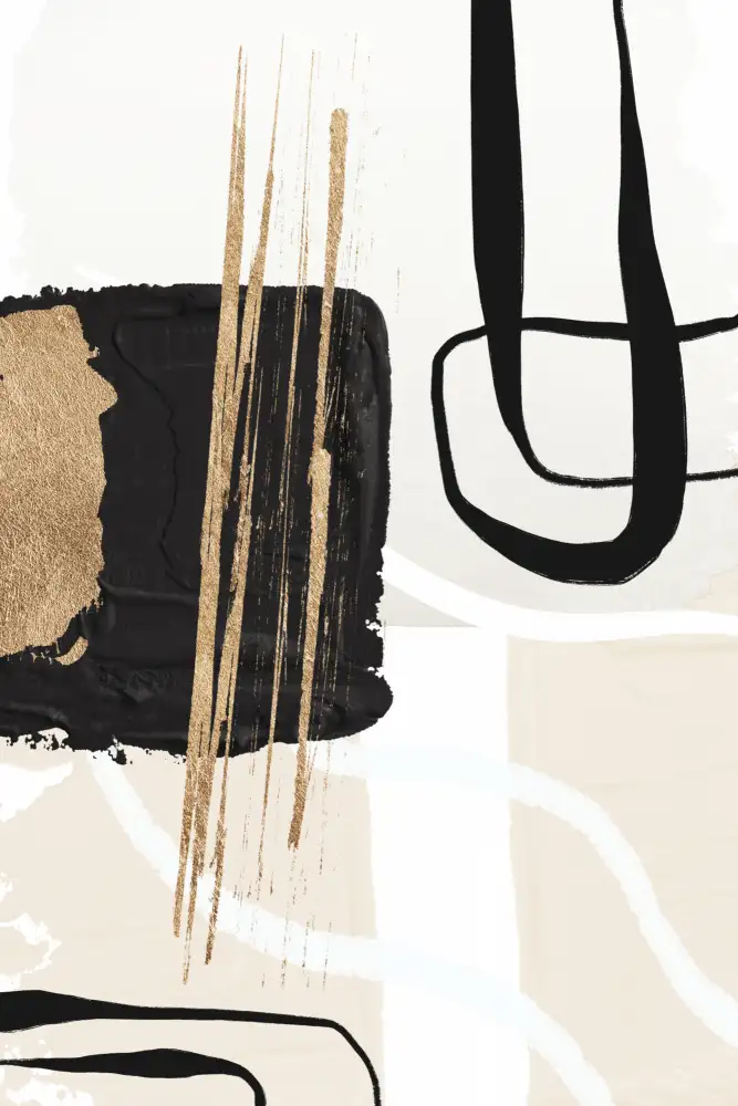 Moss, Ann Sally: Abstrait noir et or-5