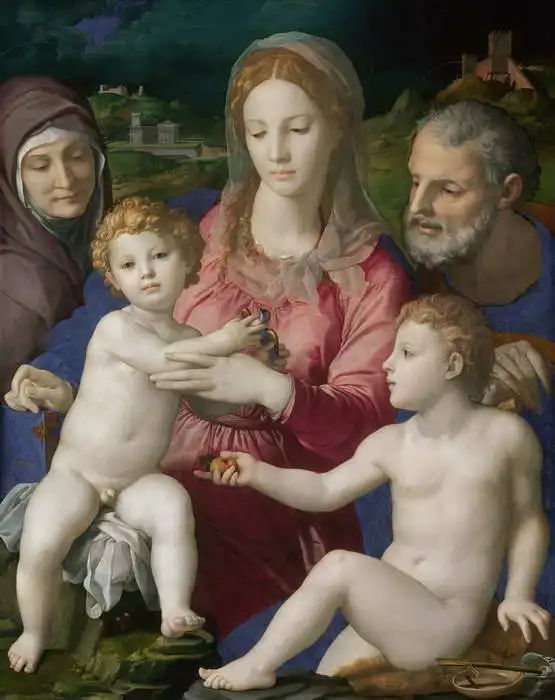 Bronzino, Agnolo: Holy Family wit St. Anna and John Baptist