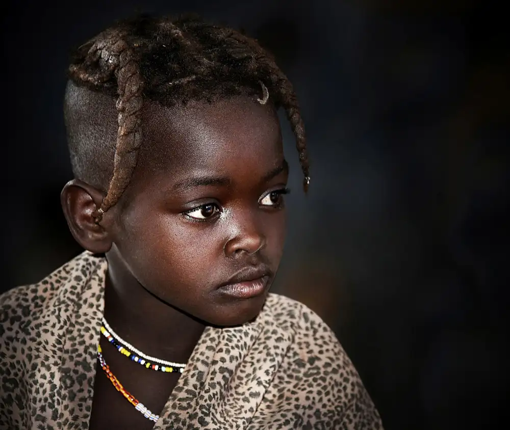 Perovich, Irene: Himba little girl at school