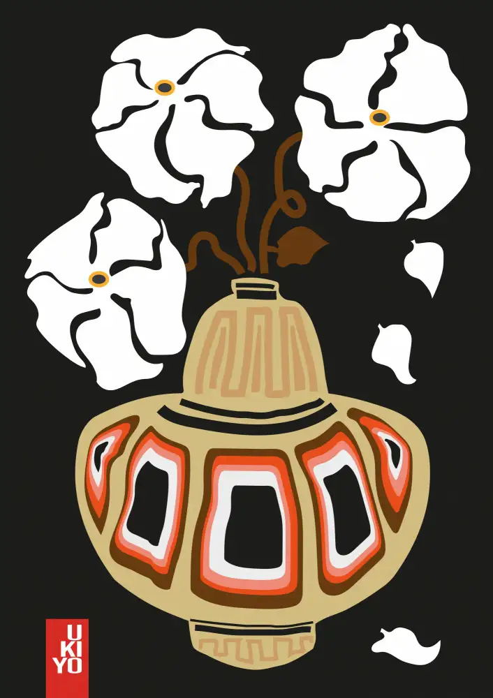 Collett, Frances: Vase Ukiyo Fleur Noir