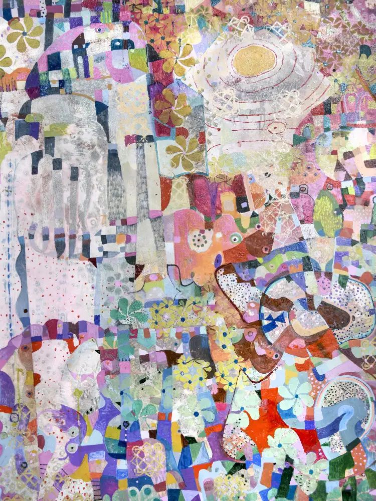 Loebelsohn, Alise: covid Spring 36x48 Oil Paint Mixed Media On Canvas