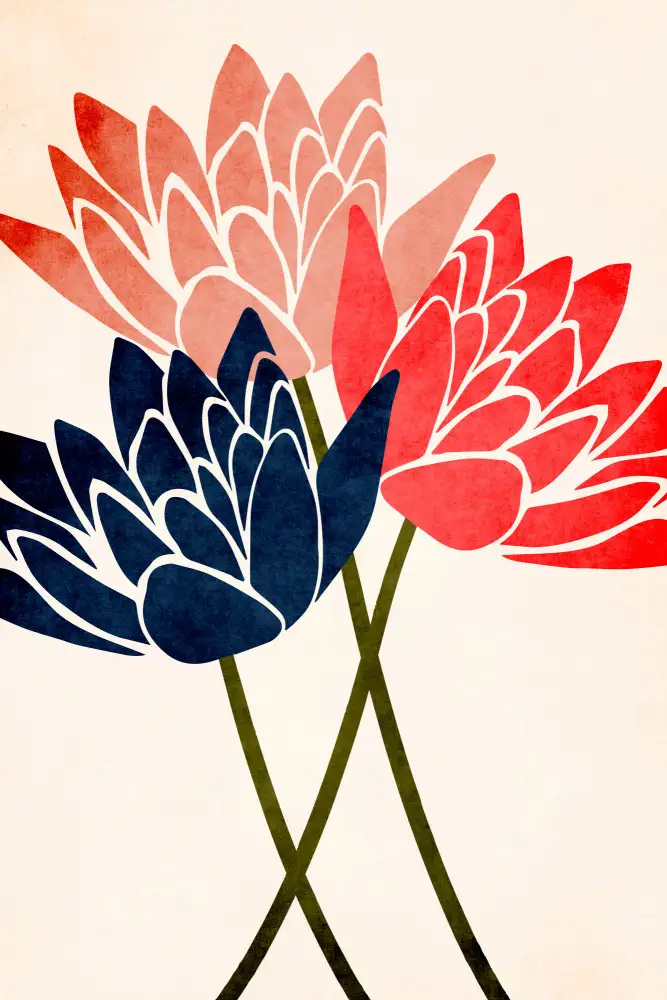 Kubistika: Three Dancing Blossoms