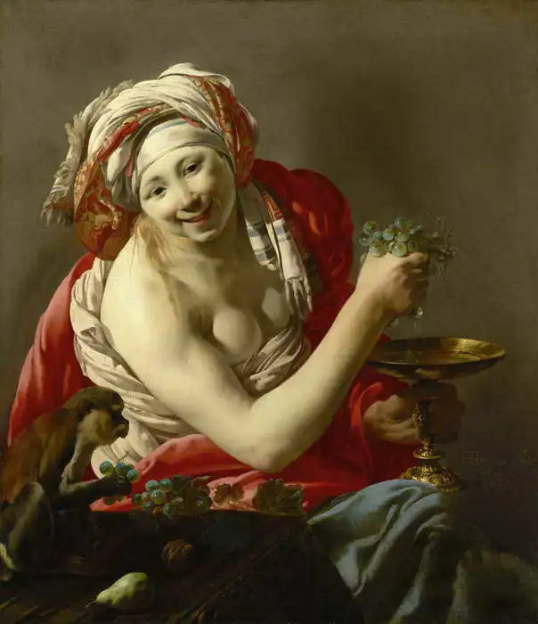 Brugghen, Hendrick: Bacchus with a monkey