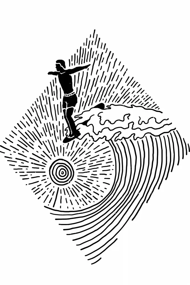 stanley, jay: Surfer Line Drawing