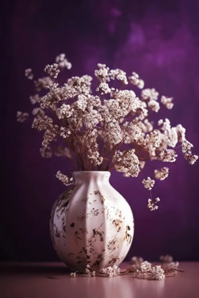 Treechild: Fleurs Sèches Sur Fond Violet