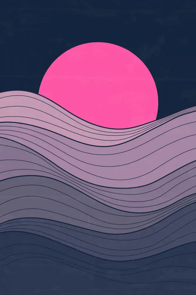 stanley, jay: Coucher de soleil rose minimal #1