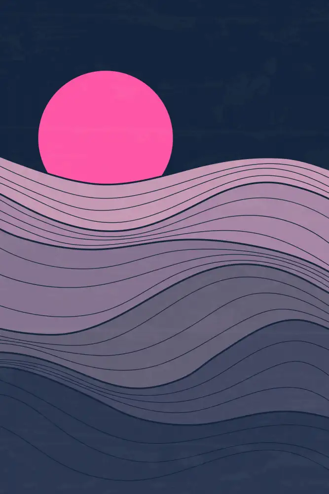 stanley, jay: Coucher de soleil rose minimal #3