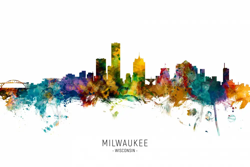 Tompsett, Michael: Skyline von Milwaukee Wisconsin