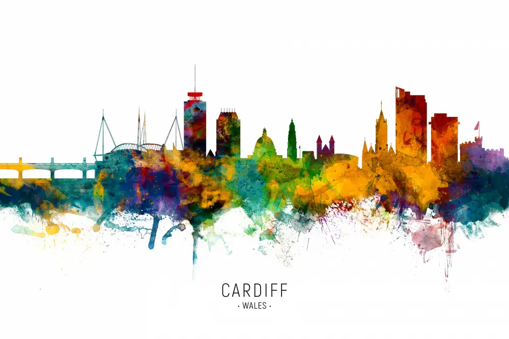 Tompsett, Michael: Skyline von Cardiff,Wales