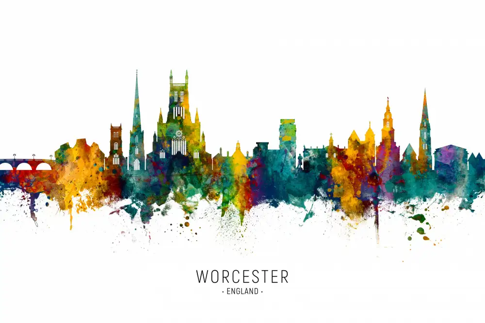 Tompsett, Michael: Skyline von Worcester,England