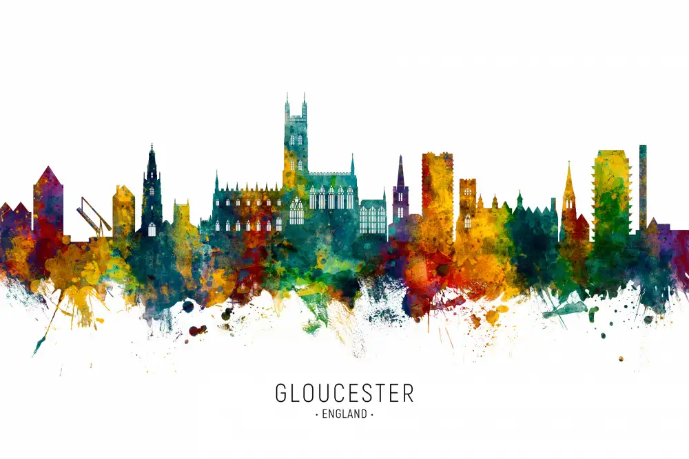 Tompsett, Michael: Gloucester Angleterre Skyline