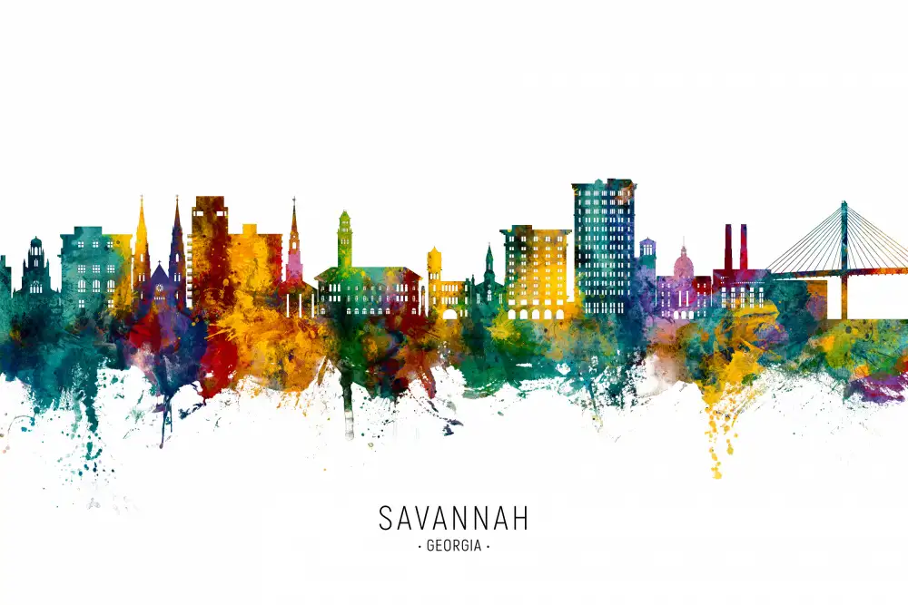 Tompsett, Michael: Skyline von Savannah,Georgia