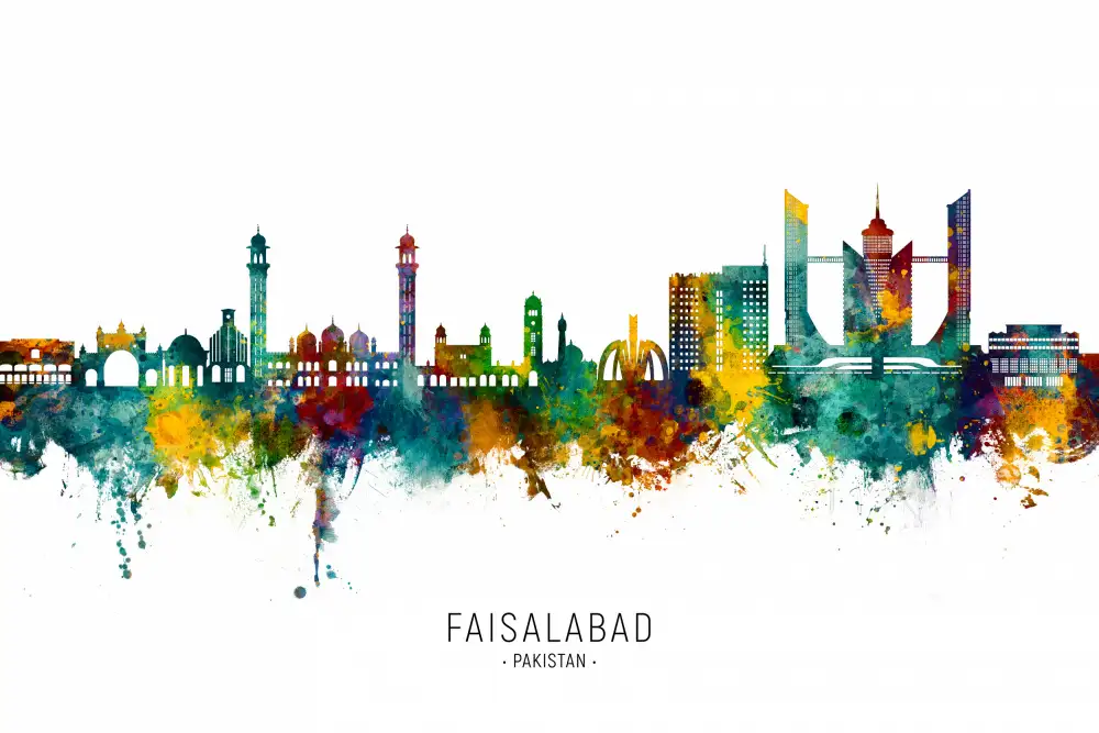 Tompsett, Michael: Skyline von Faisalabad,Pakistan
