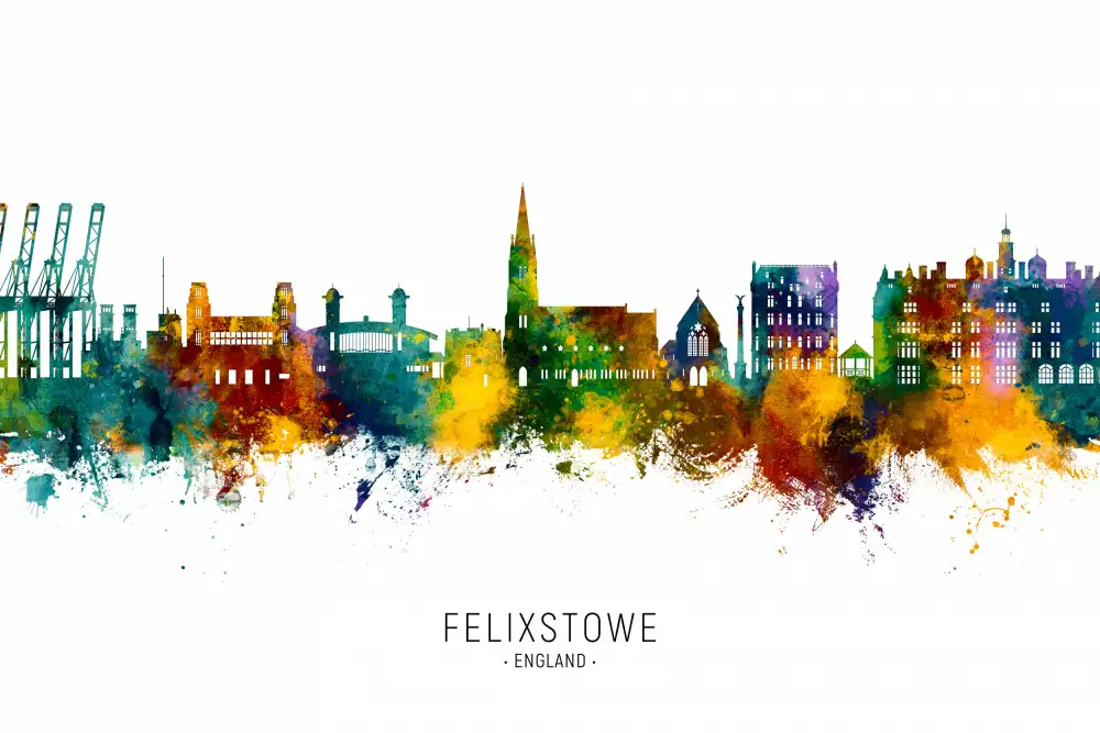 Tompsett, Michael: Panorama Felixstowe Anglie