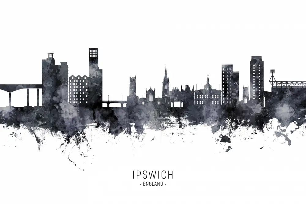 Tompsett, Michael: Skyline von Ipswich,England