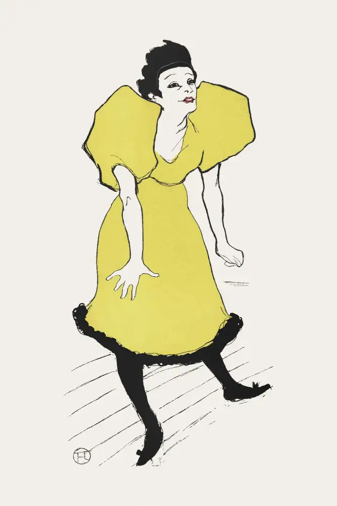 LAUTREC, TOULOUSE: Portret Van Komediespeelster Polaire Op Het Toneel (1895)