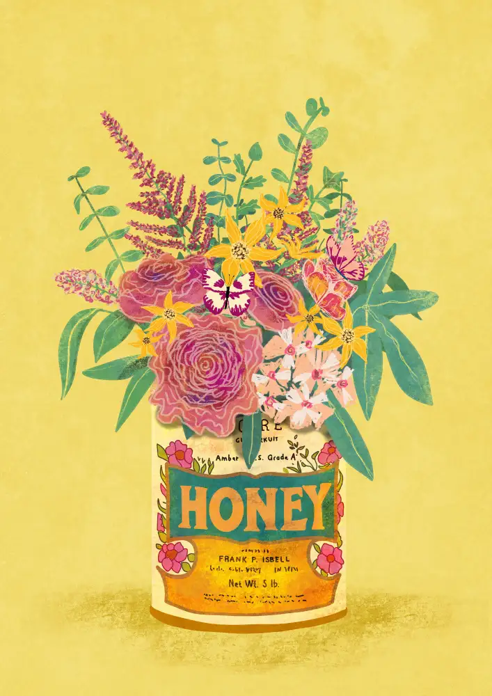 Oltmanns, Raissa: Flowers In a vintage Honey Can