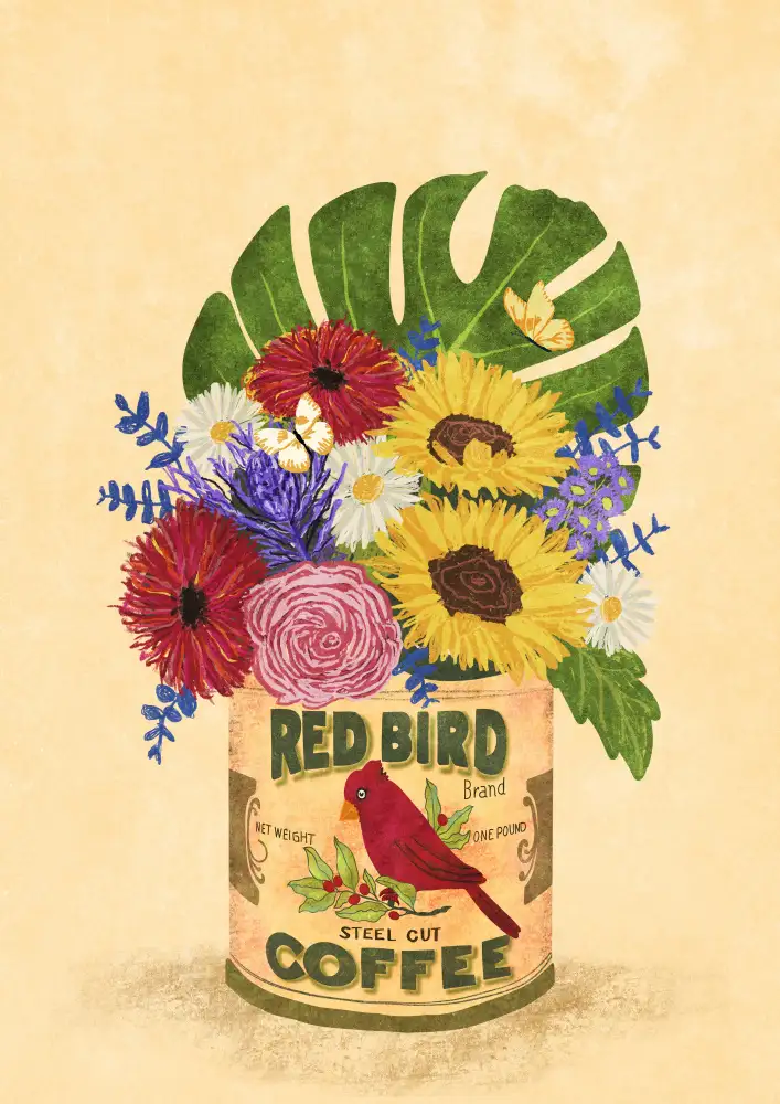 Oltmanns, Raissa: Flowers In a Vintage Coffee Can