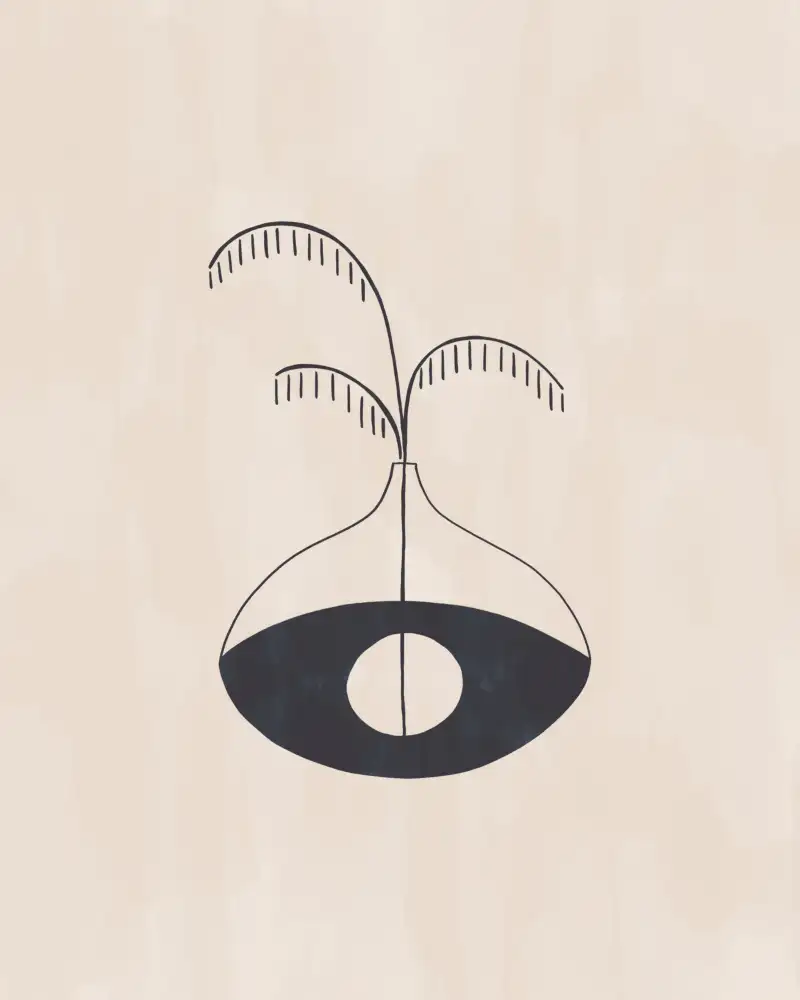 Illustrations, Green Ivy: Evil Eye Vase