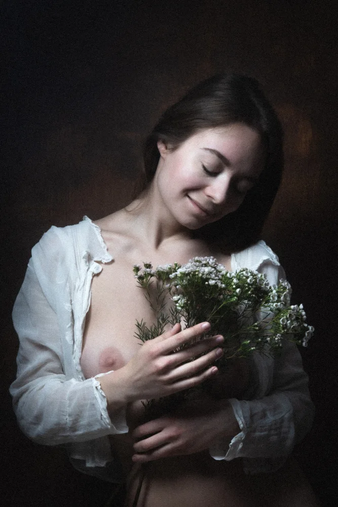 Franke, Ruth: ritratto con fiori