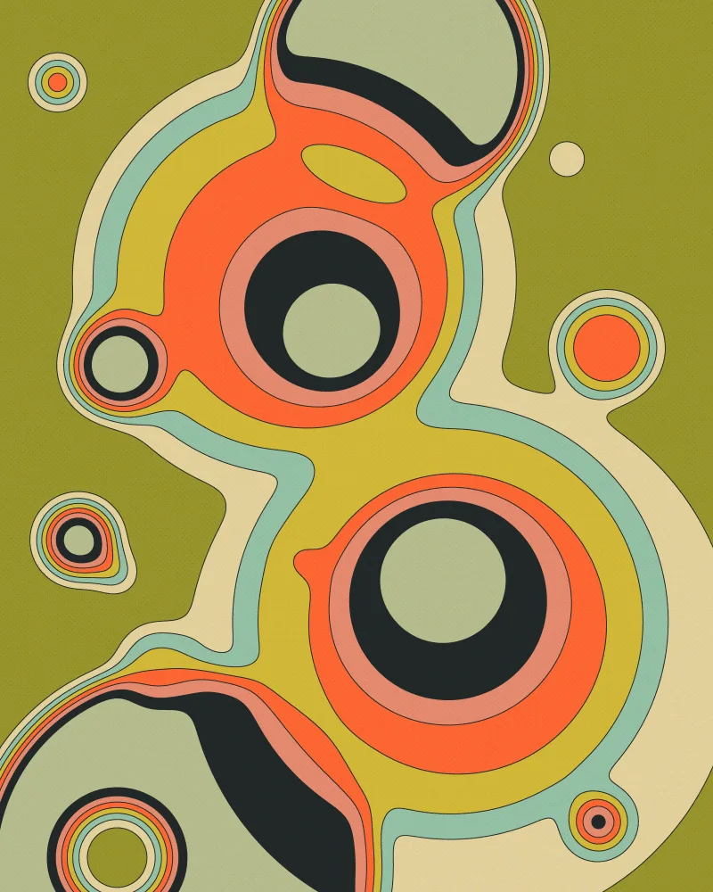 Blue, Jazzberry: Fluid Geometrics 1