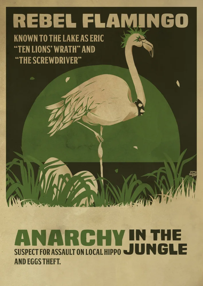 Gemos, Dionisis: Flamingo rebel print