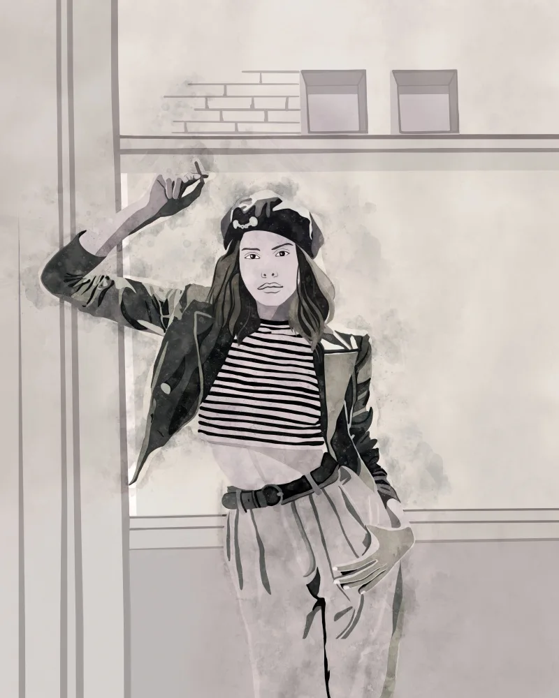 Tunaboylu, Emel: Smoking Woman 4x5 Print By Bohonewart