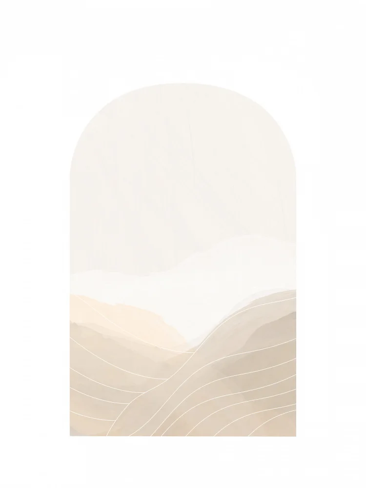 Ristova, Elena: Beige Abstract Landscape