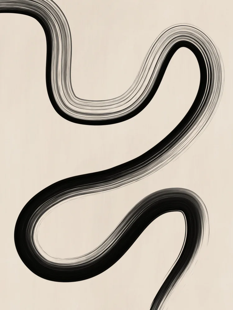 Ristova, Elena: Black Brush Stroke Art