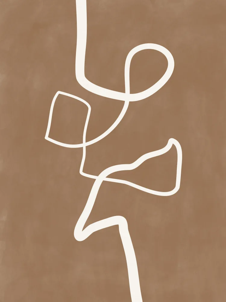 Ristova, Elena: Brown Single Line Artwork