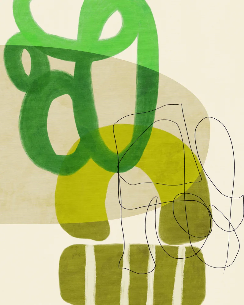 Bre, Rut Ana: Lignes peintes Vert Tan 2 Kopie