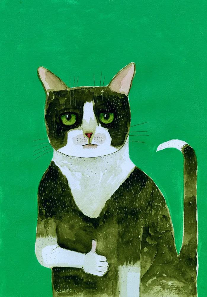 Bursic, Sharyn: Tuxedo Cat Thumbs Up
