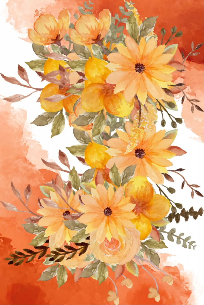 Aal, Abdel Hussein: Orange flowers and plants