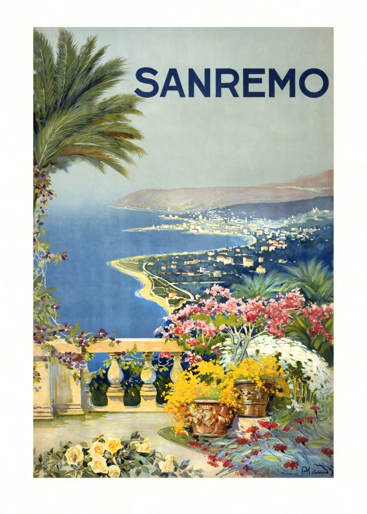Poster, Travel Vintage: Sanremo : Alicandri Roma