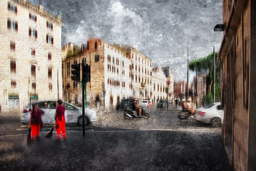 Quaglia, Nicodemo: Piazza Arenula in colour