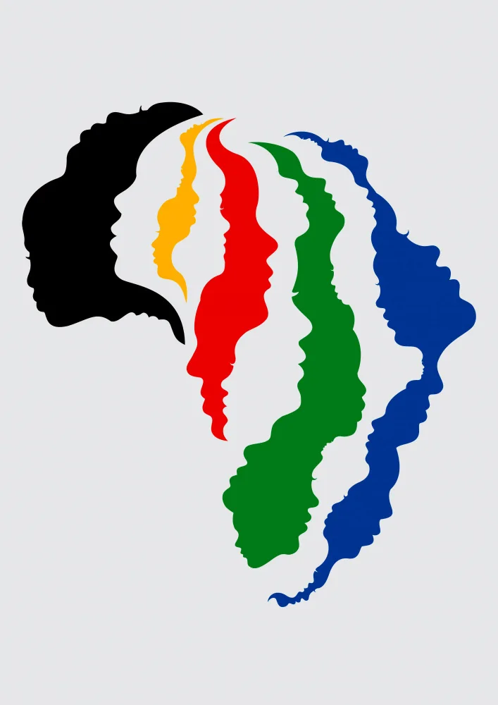Kaminski, Carlo: Africa continent colour face profiles