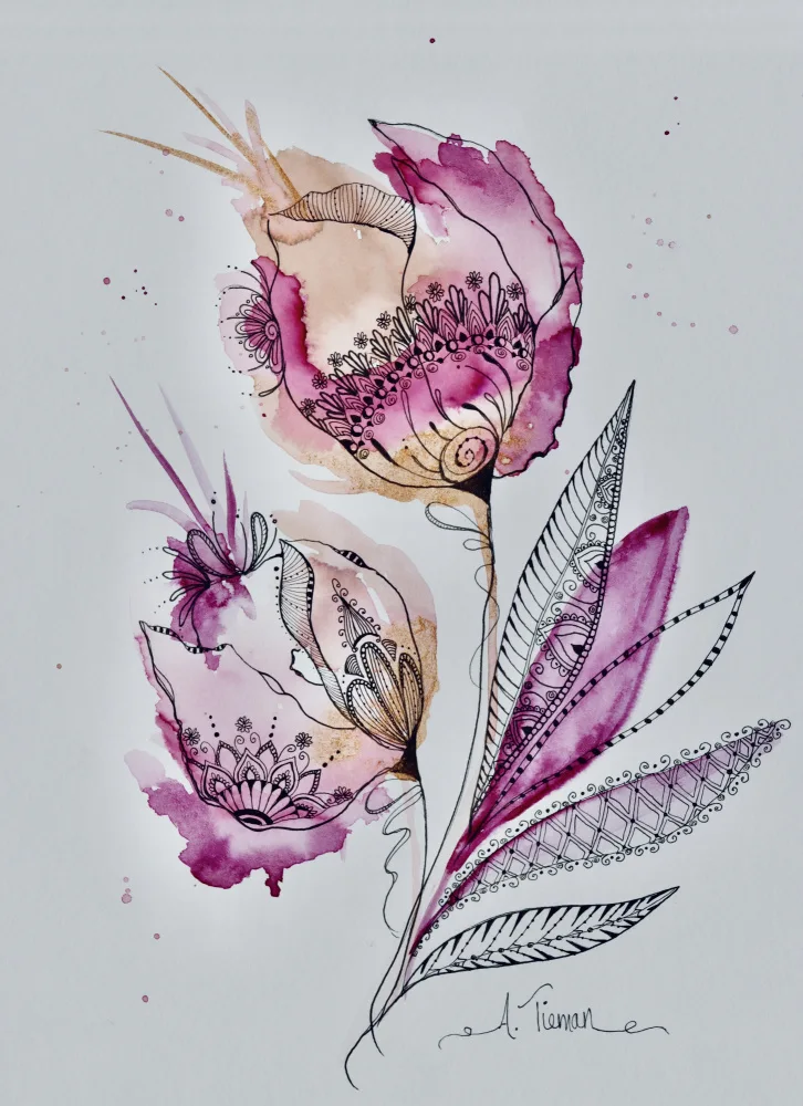 Tieman, Amy: Mandala Floral (magenta)