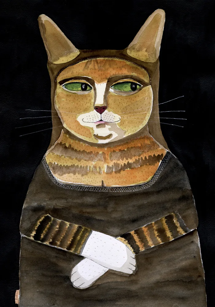 Bursic, Sharyn: Mona Lisa Cat Funny Cat Humour Ginger Orange Cat