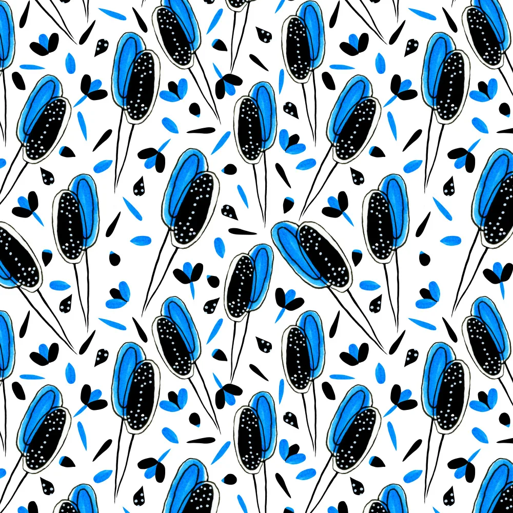 Channell, Michele: Floral Twosome Blue Black