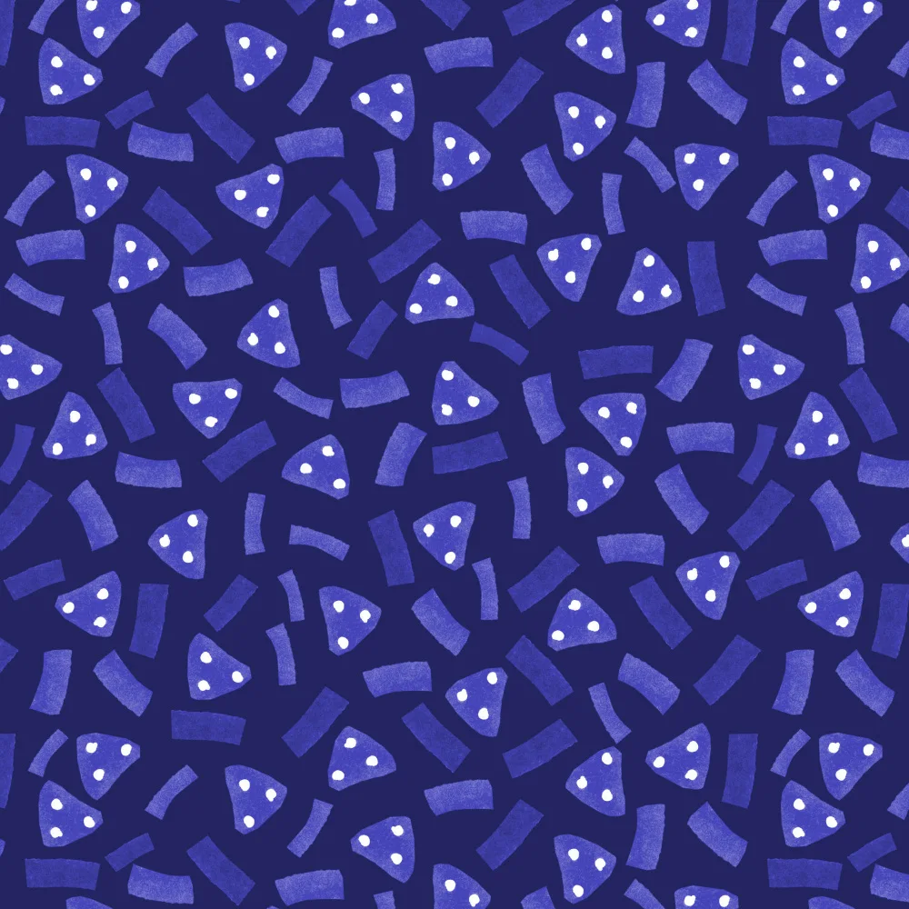 Channell, Michele: Geometric Marks Navy Blue On Navy