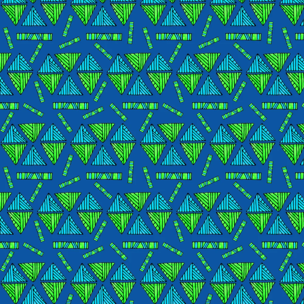 Channell, Michele: Triangles Tribaux Formes Turquoise Lime